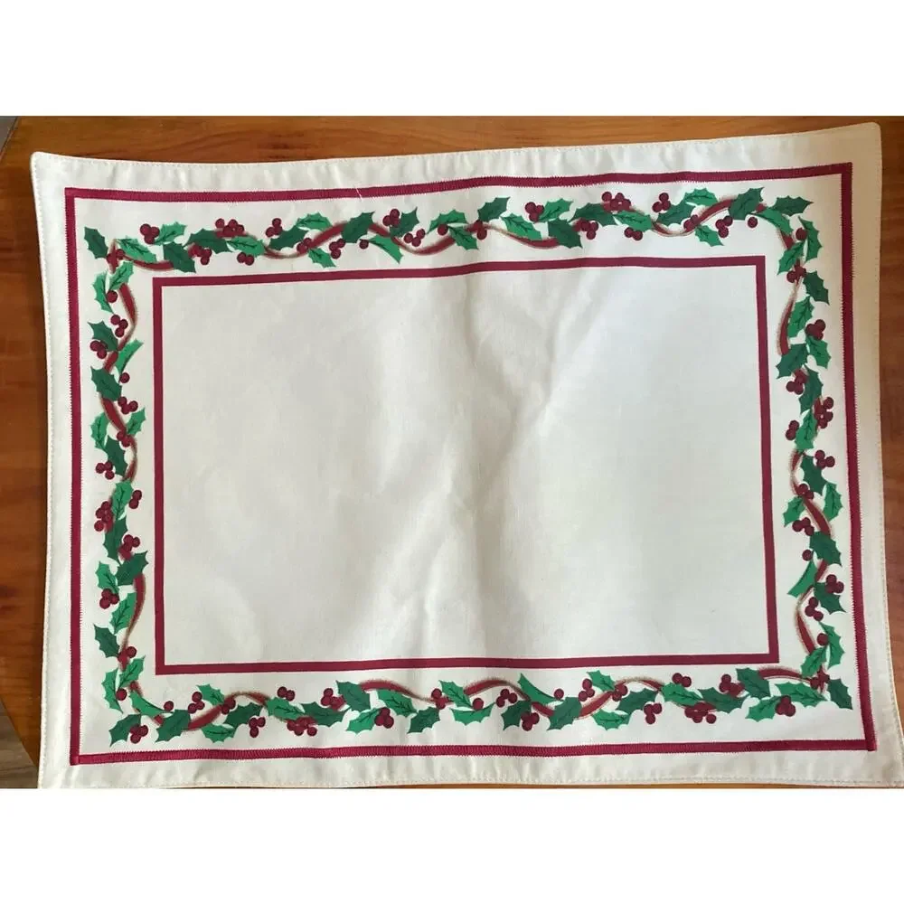 Vtg Placemats Twill Berry K-mart Sticker Set Of 6 NOS